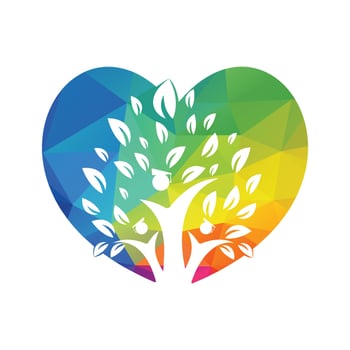 Human Education Tree Concept Logo Design Template. Students with Graduation Cap logo vector. vector