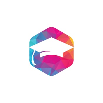 Graduation cap vector sign. Institutional and educational vector logo design.