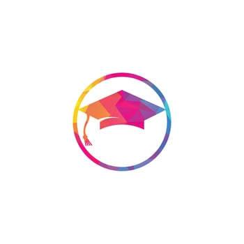 Graduation cap vector sign. Institutional and educational vector logo design.