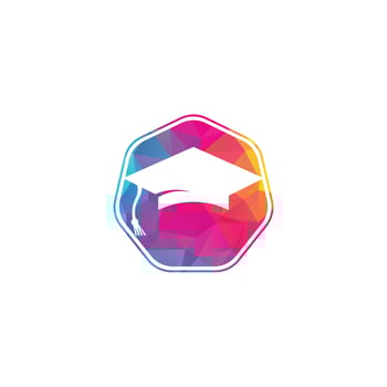 Graduation cap vector sign. Institutional and educational vector logo design.