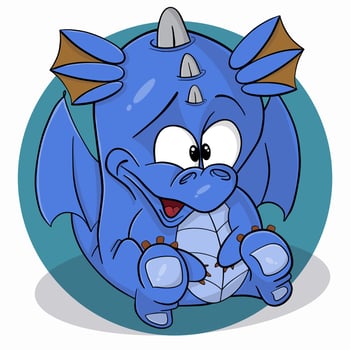 The blue baby dragon vector