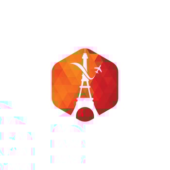 France Travel Logo. Paris eiffel tower with plane for travel logo design vector