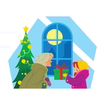 Boxing Day Gift for Grandma vector