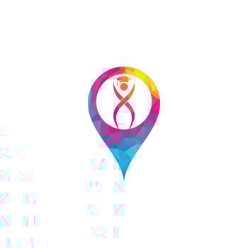 Education logo concept with graduation cap logo design. Education map pin shape concept logo vector
