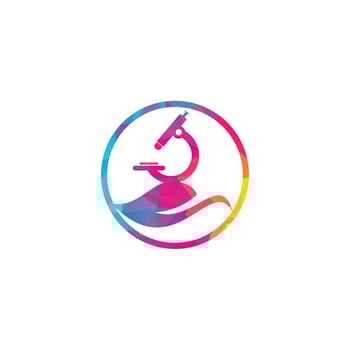Microscope with Leaf Logo Template. Nature Microscope Icon Logo Concept Vector