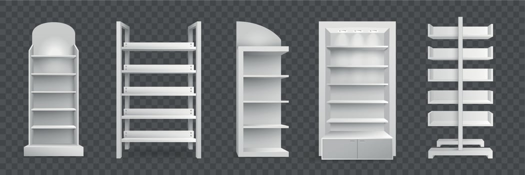 Realistic Stands Set vector