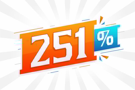 251 discount marketing banner promotion. 251 percent sales promotional design. vector