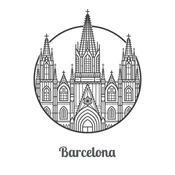 Landmark of Barcelona Icon vector