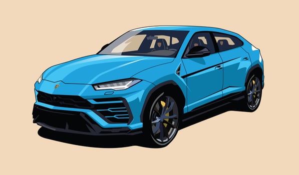 luxury lamborghini urus suv car illustration vector design