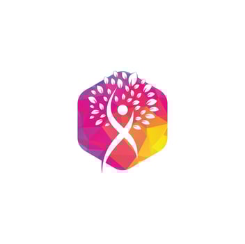 Human Tree Logo Design. Healthy People Tree Logo. vector