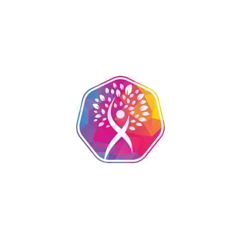 Human Tree Logo Design. Healthy People Tree Logo. vector