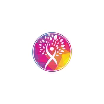 Human Tree Logo Design. Healthy People Tree Logo. vector