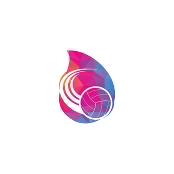 Volleyball drop shape concept logo. Volleyball ball logo design. vector