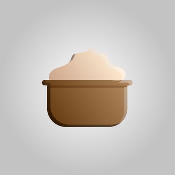Fashionable beautiful beauty glamorous trendy beige cream in a jar for makeup of hands, feet and face on a white background. Vector illustration