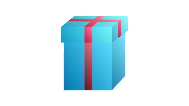 White Gift Box with Blue Ribbon Isolated vector