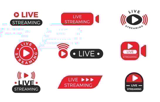 On Air Live Stream Logo Icon Collection vector