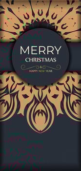 Merry Christmas Print ready gray card design with orange winter patterns. Happy new year poster template and abstract ornament. vector