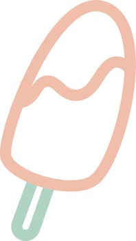 Colorful Cute Doodle Ice Cream Vector Illustration
