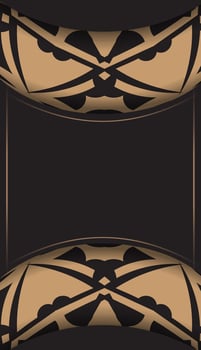 Dark color brochure with orange Greek ornament vector