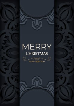 Christmas card with ornate design on dark background vector