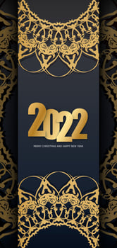 Happy new year 2020 with gold numbers on a black background vector