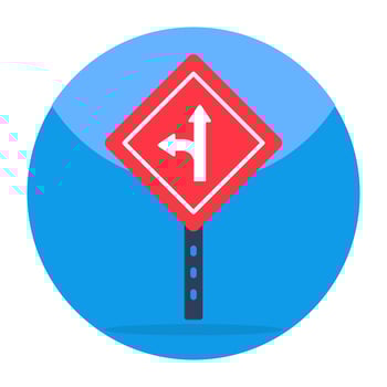 Modern design icon of forward left direction board vector