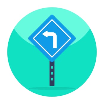 Modern design icon of turn left direction board vector