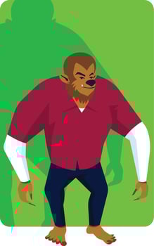 Wolf man Halloween Characters vector