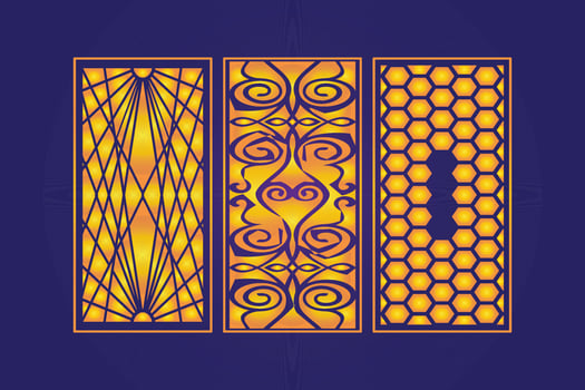 Islamic decorative laser cut panels template with abstract geometric texture and floral laser vector
