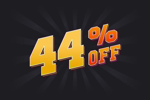 44 Percent off Special Discount Offer. 44 off Sale of advertising campaign vector graphics.