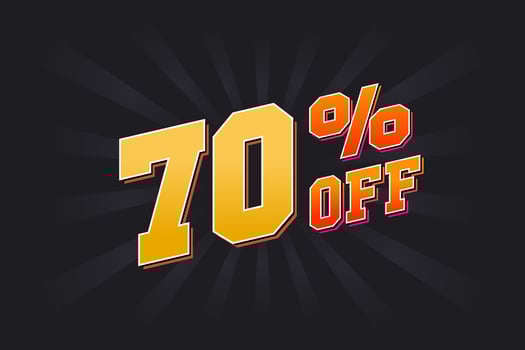 70 Percent off Special Discount Offer. 70 off Sale of advertising campaign vector graphics.