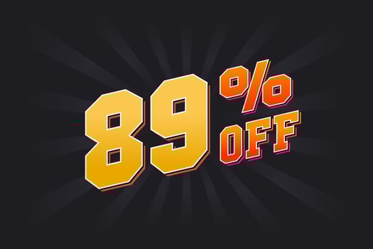 89 Percent off Special Discount Offer. 89 off Sale of advertising campaign vector graphics.