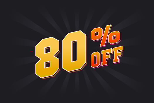 80 Percent off Special Discount Offer. 80 off Sale of advertising campaign vector graphics.