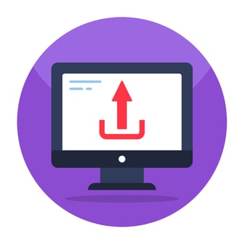 An icon design of online uploading vector