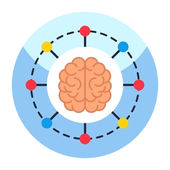 Colored design icon of brain network vector