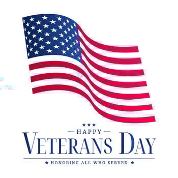 Happy Veterans Day greeting card vector