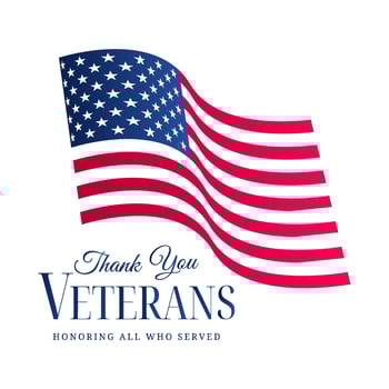 Thank You Veterans greeting card vector