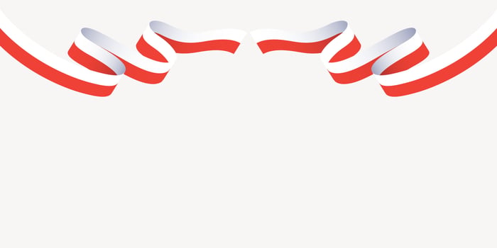Waving ribbon or banner with flag of Poland vector