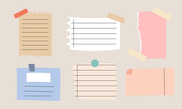 Collection of sticky note illustrations vector
