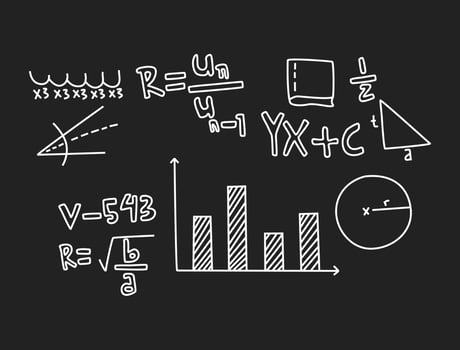 Realistic math chalkboard background illustration vector