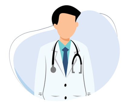 doctor wearing uniform and stethoscope. flat vector illustration for healthcare and medical services