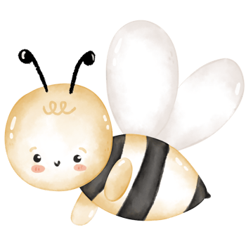 Cute bee in watercolor png