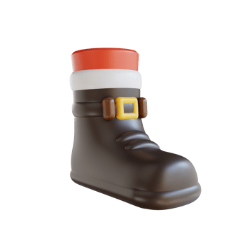 3d illustration of Santa Claus shoes png