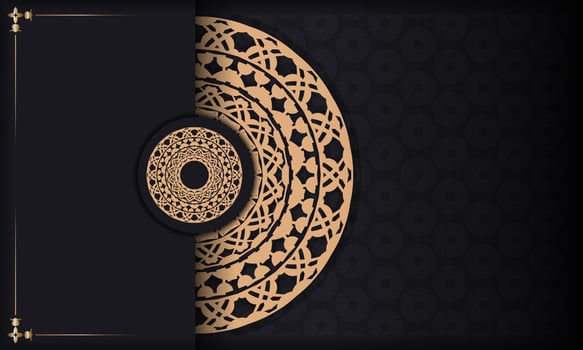 An elegant black and gold background with a circular pattern vector