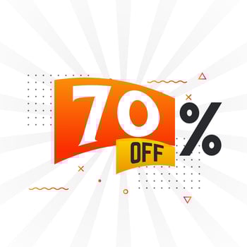 70 Percent off Special Discount Offer. 70 off Sale of advertising campaign vector graphics.