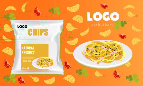 chips packaging template vector art colorful