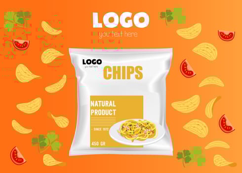 chips packaging template vector art colorful