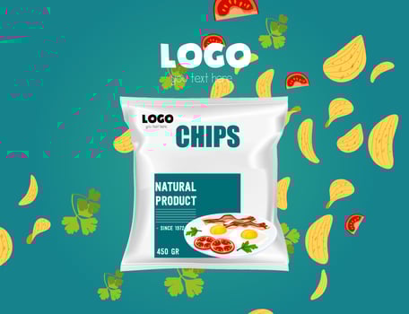 chips packaging template vector art colorful