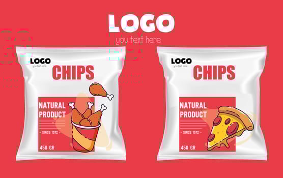 chips packaging template vector art colorful
