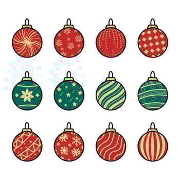 Christmas ball vector element set